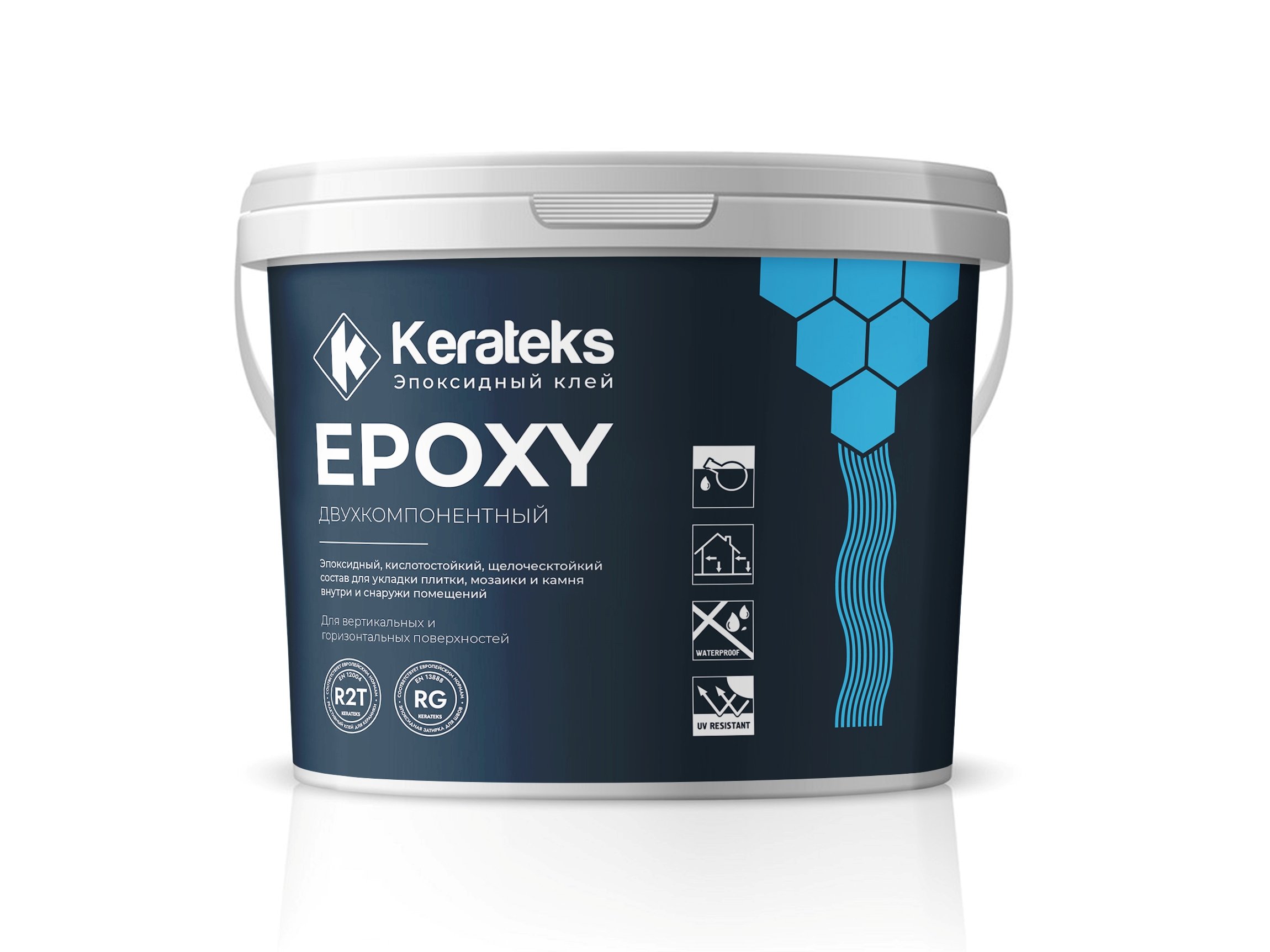 Эпоксидный кислотостойкий двухкомпонентный клей Kerateks Epoxy, 10 кг
