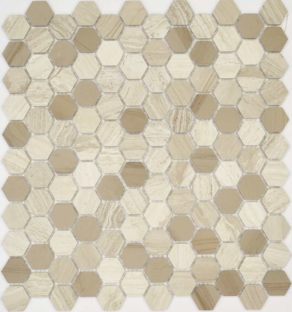 Мозаика Pietrine Hexagonal Travertino 30126 25х25х6мм