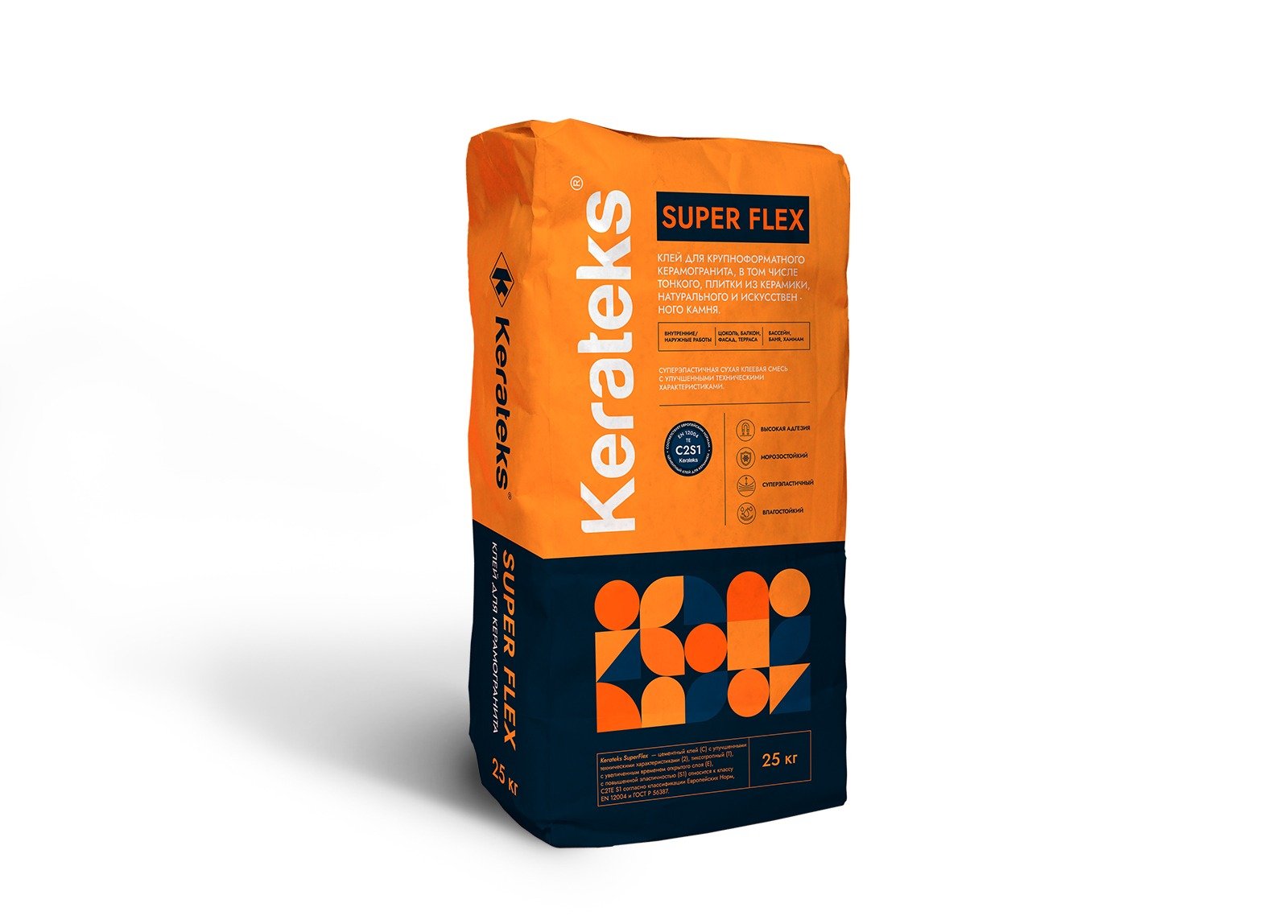 Суперэластичная сухая клеевая смесь Kerateks SuperFlex (C2ТЕS1) 25кг (2)